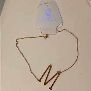 XL “M” Initial Necklace (14K Gold Plated)